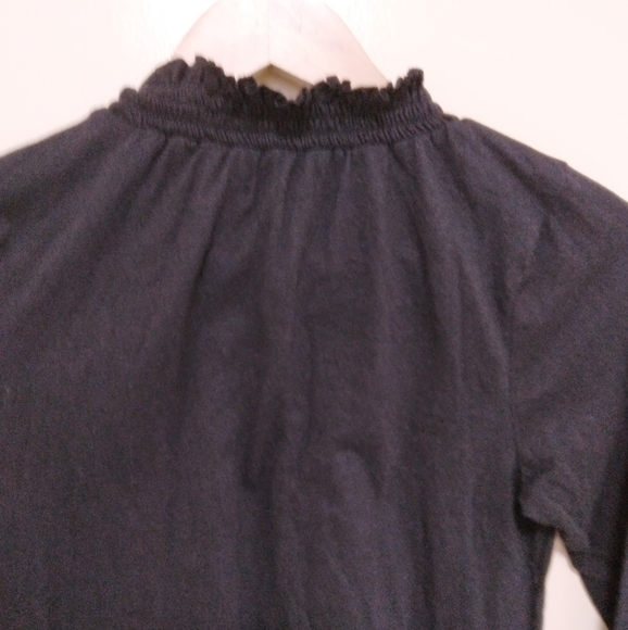 💕2 FOR $40-Grey State Black Ruffle Colar, Light Sheer Thin Long Sleeve Blouse💕 - Picture 4 of 4
